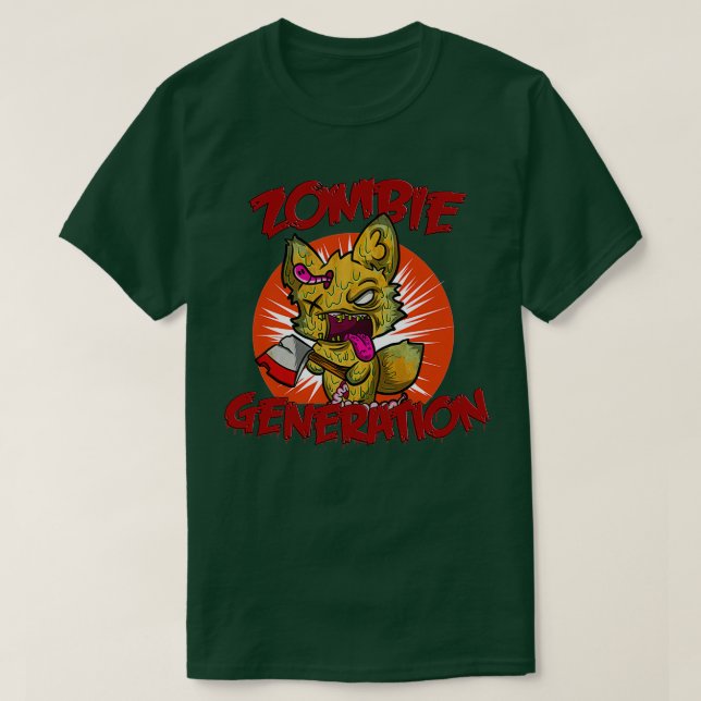 Camiseta zorro zombie (Diseño del anverso)