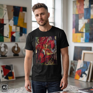 Camiseta Zorros de Franz Marc, Arte Cubista Abstracto Vinta
