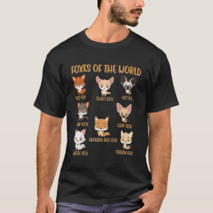 Camiseta Zorros Del Mundo De Los Camisas Divertidos Animale