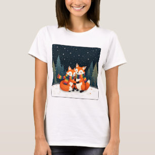 Camiseta zorros LGBTQ acurrucados con bufandas de arcoiris