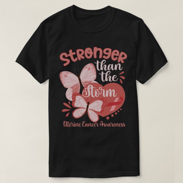Camiseta ZqxP Mariposa Cinta Cinta Uterina Awarene (Diseño del anverso)