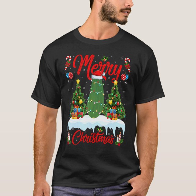 Camiseta Zucchini Vegetable Lights Xmas Tree Santa Zucchini (Anverso)