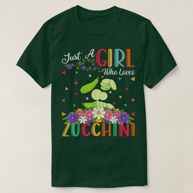 Camiseta Zucchini Vegetable Lover Sólo un Chica que ama a Z (Diseño del anverso)
