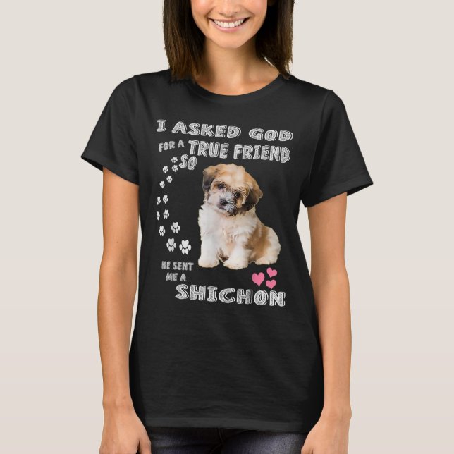 Camiseta Zuchon Dog Mom Costume, Shih Tzu-Bichon mix pup  (Anverso)