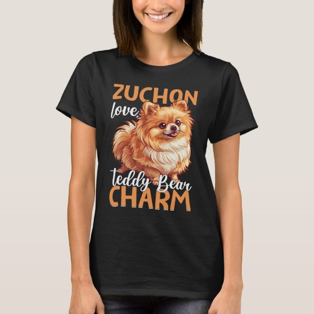 Camiseta Zuchon Love Teddy Bear Charm Dog (Anverso)