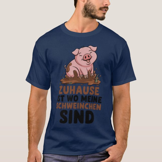 Camiseta Zuhause Ist Wo Meine Schweinchen Sind Farm Agricul (Anverso)