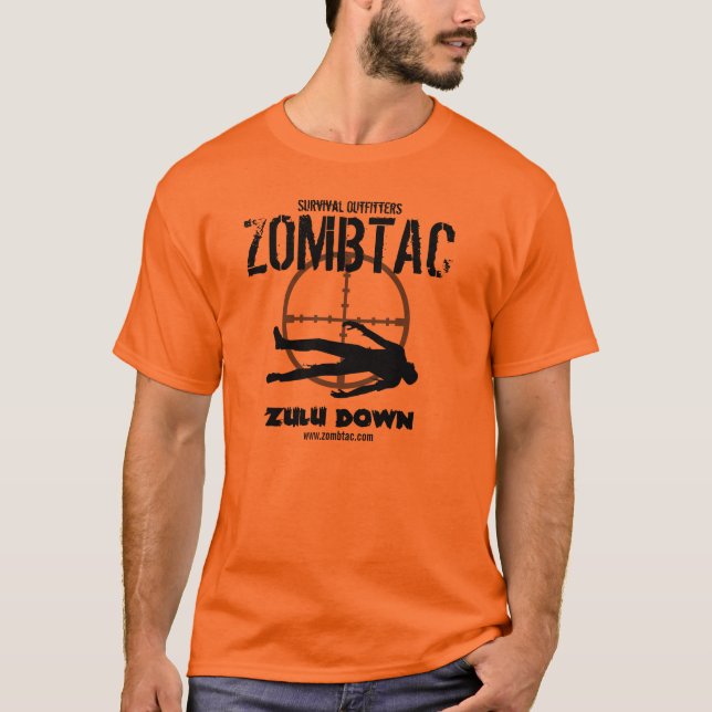 Camiseta ¡Zulú táctico del zombi "abajo! " (Anverso)