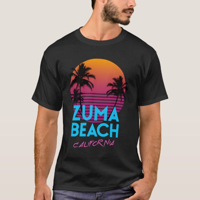 Camiseta Zuma Beach California Retro Wave Hoodie (Anverso)