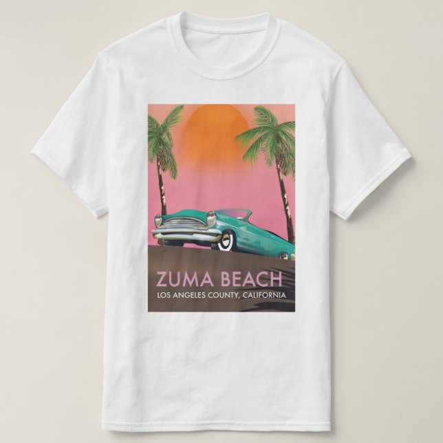 Camiseta Zuma Beach Los Angeles California (Diseño del anverso)