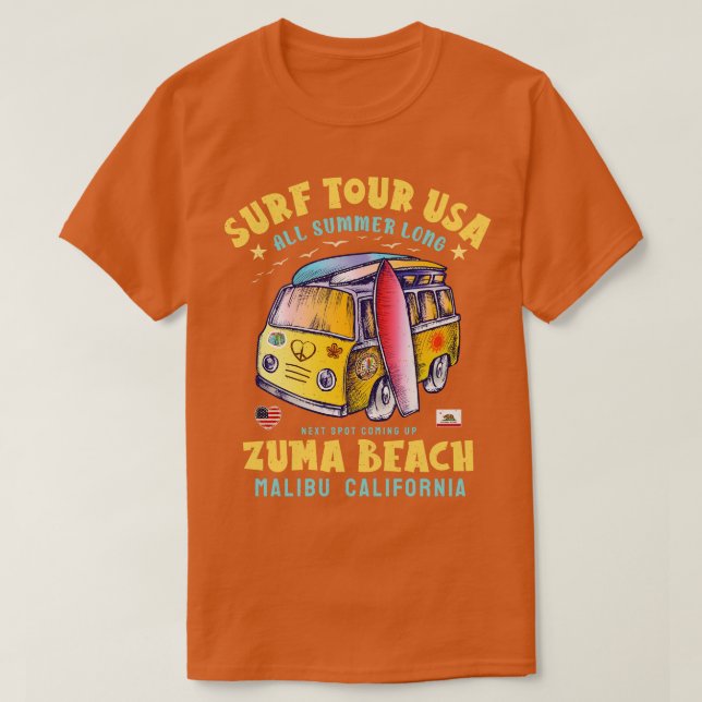 Camiseta Zuma Beach Malibu California (Diseño del anverso)