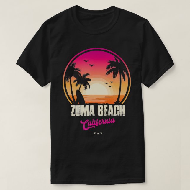 Camiseta Zuma Beach Souvenir California Recordatorio 1 (Diseño del anverso)