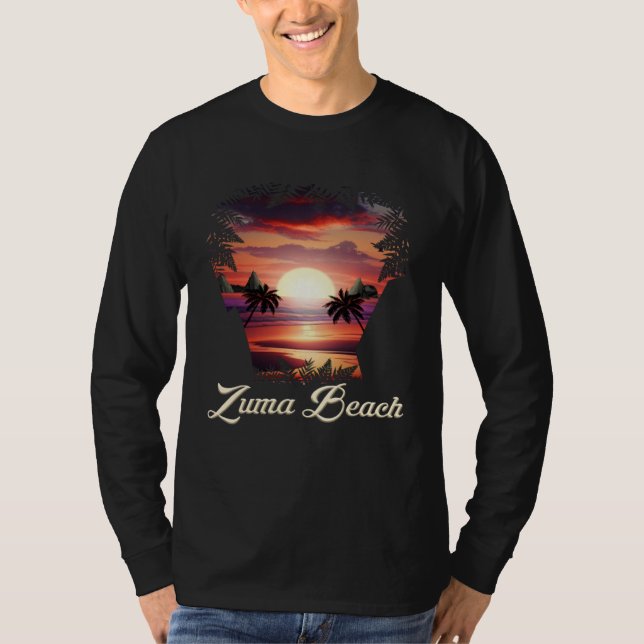 Camiseta Zuma Beach Vibrant Sunset Malibu California (Anverso)