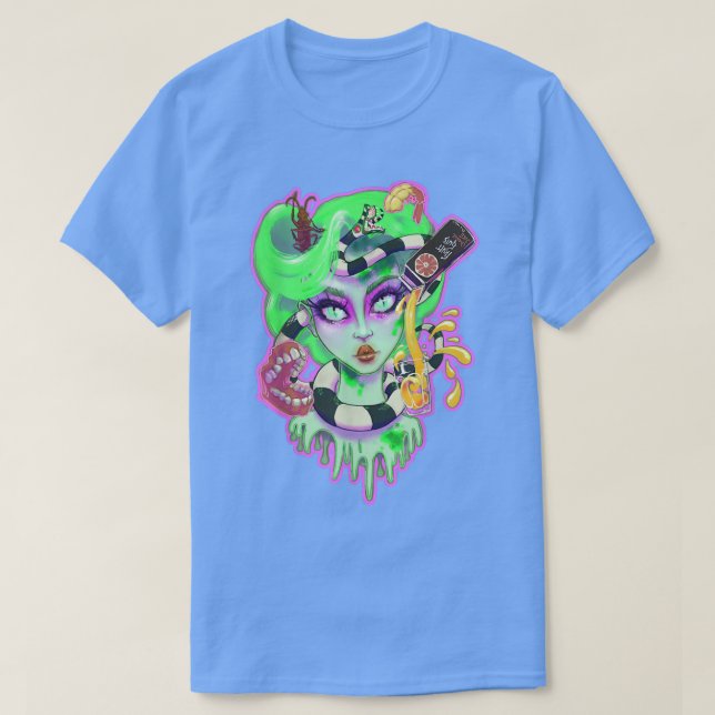 Camiseta Zumo de beetle Babe Halloween fantasma ghoul espel (Diseño del anverso)