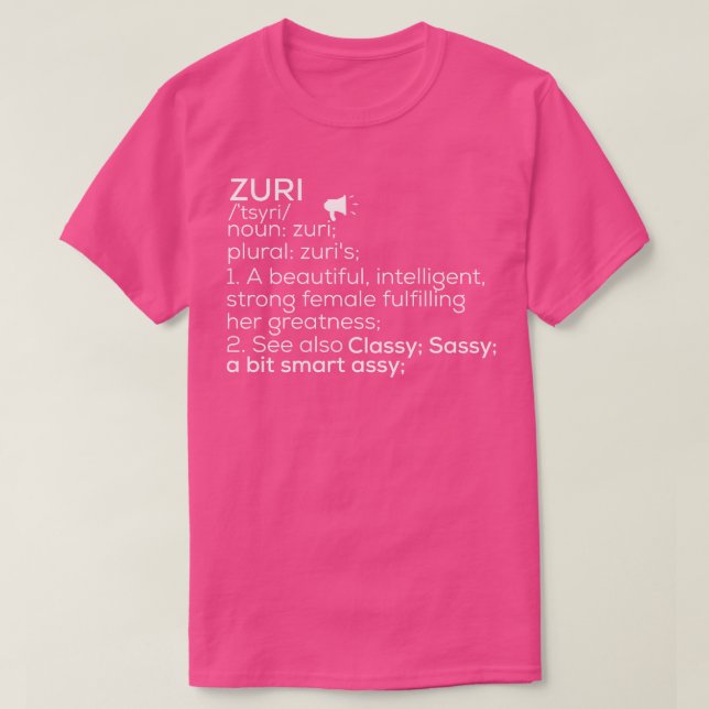 Camiseta Zuri Nombre Zuri Definición Zuri Nombre Femenino Z (Diseño del anverso)