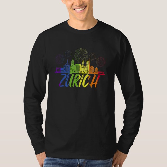 Camiseta Zurich Pride Skyline  Pride Parade Zurich (Anverso)