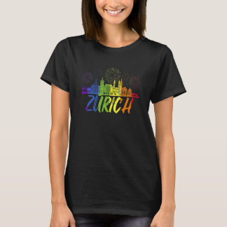 Camiseta Zurich Pride Skyline  Pride Parade Zurich