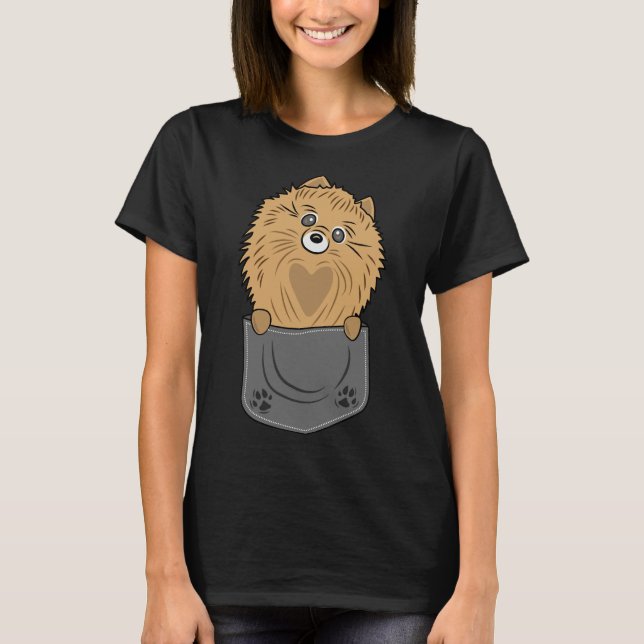 Camiseta Zwergspitz Pomeranian Pocket Design Pocket Puppy (Anverso)