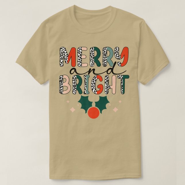 Camiseta ZYN Leopard Merry Xmas Navidades Brillantes Vibes  (Diseño del anverso)