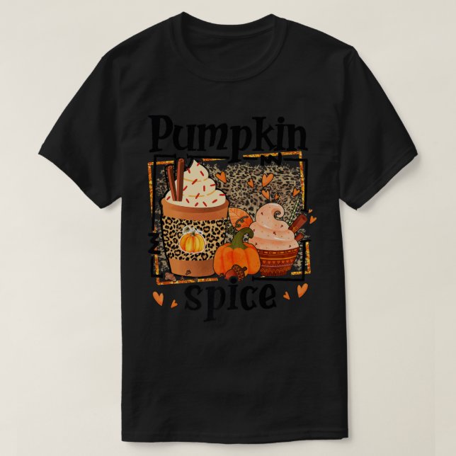 Camiseta ZyVb Leopard Spice Fall Autumn Pumpkin Tha (Diseño del anverso)