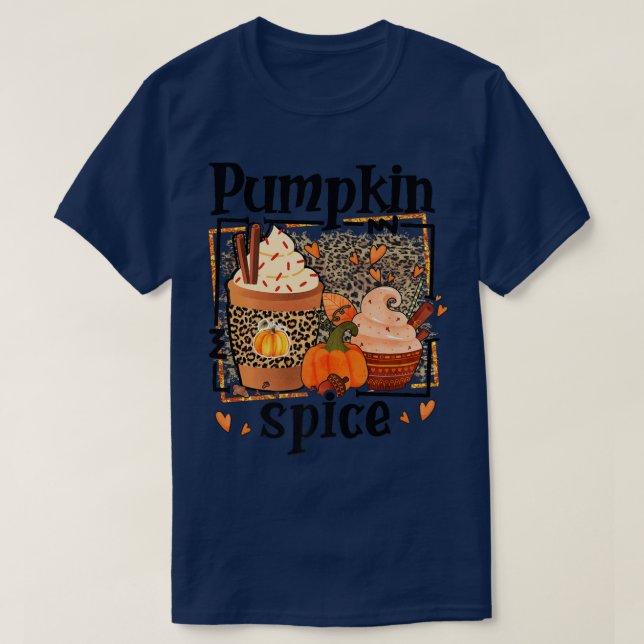Camiseta ZyVb Leopard Spice Fall Autumn Pumpkin Tha (Diseño del anverso)