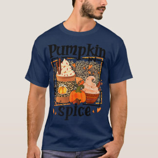 Camiseta ZyVb Leopard Spice Fall Autumn Pumpkin Tha