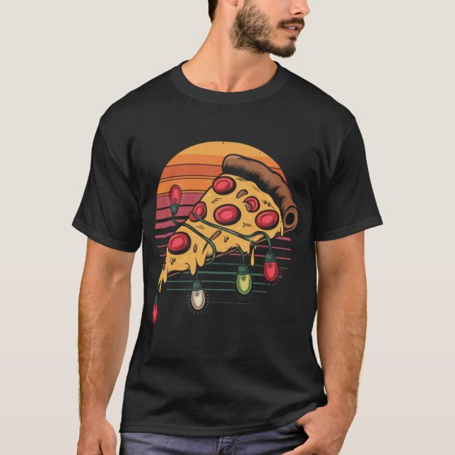 Camiseta Zza Christmas Lights Retro Sunset Xmas Fast Food T (Anverso)