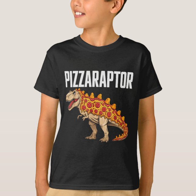 Camiseta Zza T-rex Dino Fast Food Funny Zza Dinosaur  (Anverso)