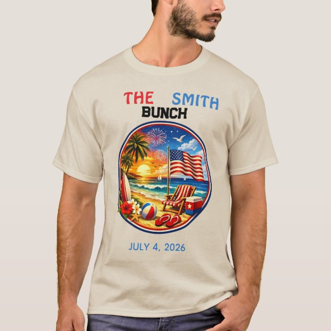 Camisetas a juego con estilo americano para fiesta (Anverso)