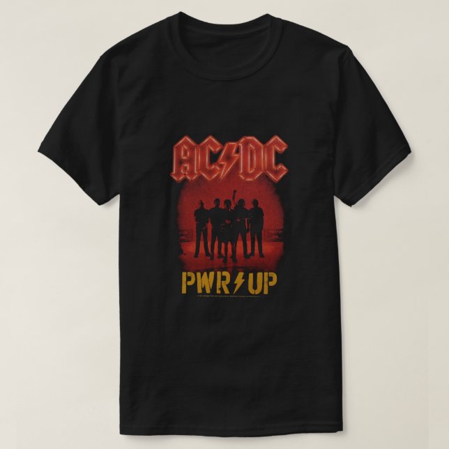Camisetas ACDC Power Up Rock Band (Diseño del anverso)