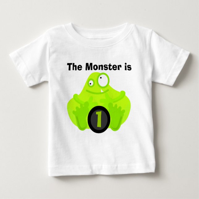 Camisetas adaptables del cumpleaños del monstruo (Anverso)