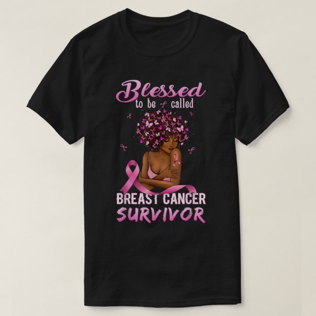 Camisetas afroamericanas de cáncer de mama Blesse (Diseño del anverso)