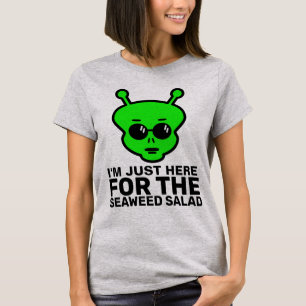 CAMISetas ALIEN VEGANAS DE ENSALADA DE ALGAS
