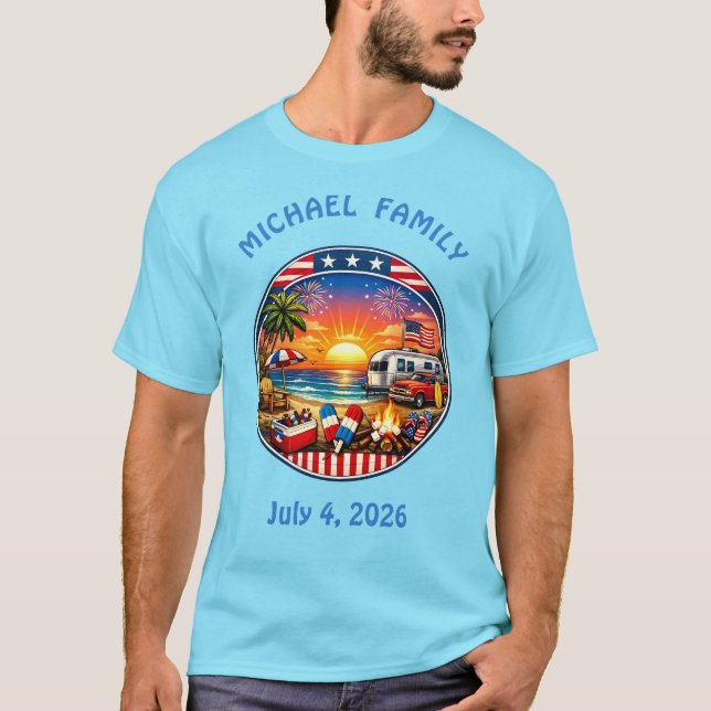 camisetas americanas de fiesta a juego (Anverso)