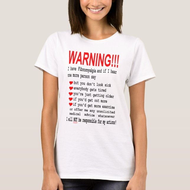 Camisetas amonestadoras del Fibromyalgia (Anverso)