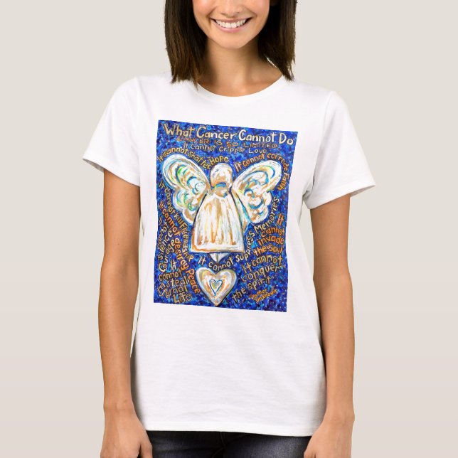 Camisetas Ángel del Cáncer Azul y Oro (Anverso)
