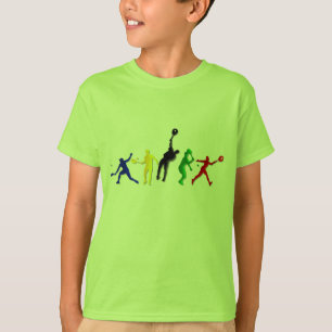 Camisetas atléticas y tenis de los jugadores de