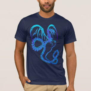 Camisetas azul eléctrico del dragón