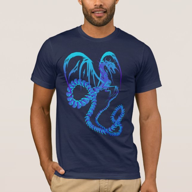 Camisetas azul eléctrico del dragón (Anverso)