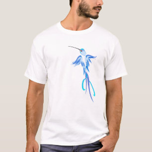 Camisetas azul suave del pájaro del tarareo