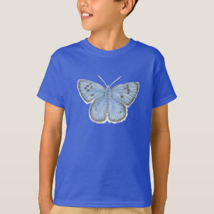 Camisetas azules grandes de la mariposa