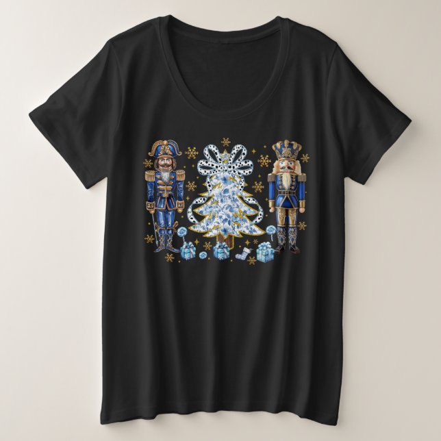 Camisetas azules y camisetas del árbol de Navidad (Anverso del diseño)
