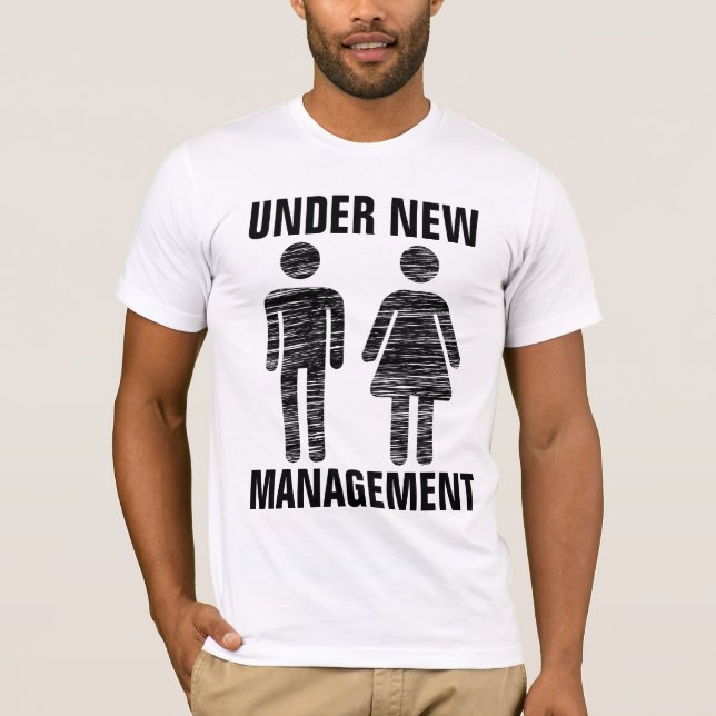 CAMISETAS "BAJO NUEVA GESTIÓN" DEL boda (Anverso)