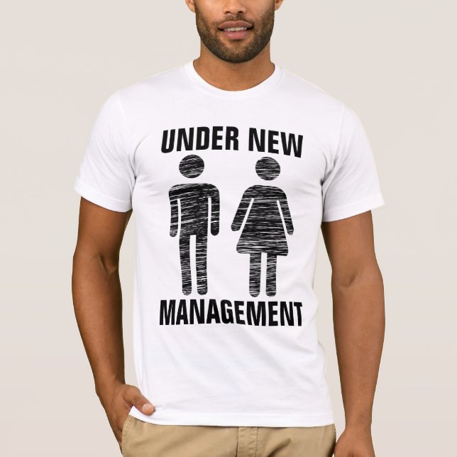 CAMISETAS "BAJO NUEVA GESTIÓN" DEL boda (Anverso)