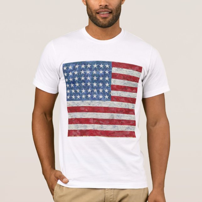 Camisetas - Bandera de EE. UU. Pintada a mano (Anverso)