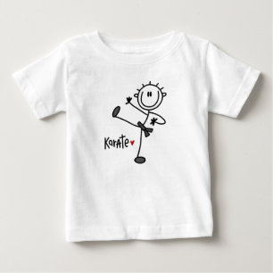 Camisetas básicas de karate de figura de palo masc