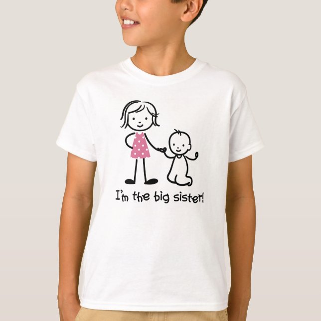 Camisetas Big Sister Stick Figures para chicas (Anverso)
