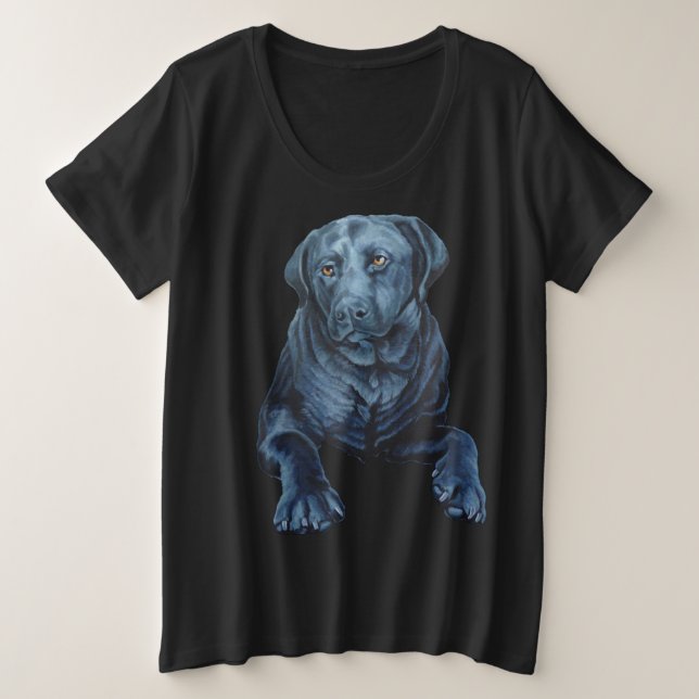 Camisetas Black Labrador Shirt Blue Dog Plus Size (Anverso del diseño)