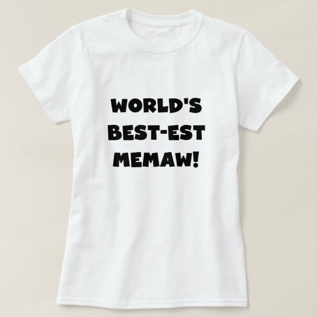 Camisetas blancos y negros del Mejor-est Memaw del (Diseño del anverso)