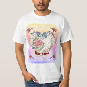 Camisetas Blue Lacy Ribbon Heart