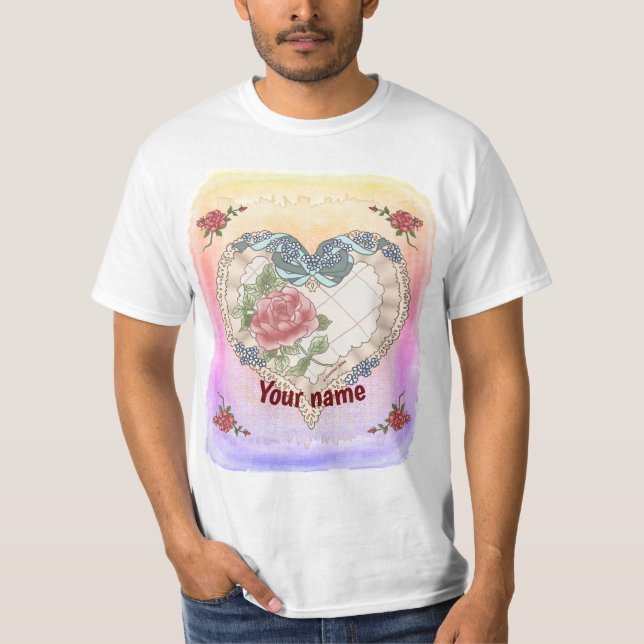 Camisetas Blue Lacy Ribbon Heart (Anverso)